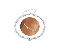 DORANA Bracciale da donna in argento Sterling con iniziale con lettere A-Z e cuore, non sbiadisce, idea regalo di Natale e compleanno per ragazze, ragazze, sorella, amiche
