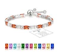 DORANA Bracciale in argento Sterling con pietra portafortuna, da donna, con zirconi, argento, per la festa della mamma, per il compleanno, per donne, ragazze, bambini, figlia, Argento sterling