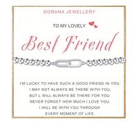 DORANA Braccialetto per migliore amica, regalo per donne, in argento Sterling 925, con perline a forma di cuore, non si ossida, regalo di compleanno per migliore amica, braccialetti dell'amicizia