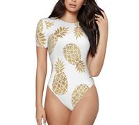 Dorato Ananas Sfondo Tutina Per Le Donne Di Base Adulto Body Pigiama Tinta Unita Pagliaccetto Per Indumenti Da Notte