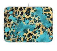 Dorato Blu Leopardo Stampa Riutilizzabile Piatto mat 18x24 Rettangolo Grande Asciugatura opaco Cucina Contatore Decorativo Home Decor Essentials