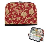 Dorato Retro Vintage Farfalla Rosso matita poueses Grande Capacità Sacchetto Cosmetico Multifunzionale Cancelleria di Stoccaggio per gli Uomini Kindergarten cartucheras para adolescenti