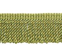 Dorato Verde 3 " Lingotti Frangia Con Fantasia Tessuto Testata [4.6m]