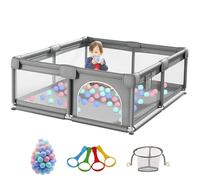 Doraystar Box Bambini, Grande Recinto per Bambini, Box Neonato, Recinto Neonato Interni Esterni, Centro Attività Parco Giochi per Bambino con Schiuma Anticollisione (1.8 * 2.0M)