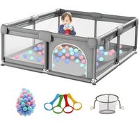 Doraystar Box Bambini, Grande Recinto per Bambini, Box Neonato, Recinto Neonato Interni Esterni, Centro Attività Parco Giochi per Bambino con Schiuma Anticollisione (1.2 * 1.6M)