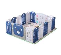 Doraystar Box Bambini, Grande Recinto per Bambini con Tappeto, Box Neonato Pieghevole, Recinto Neonato Interni Esterni, Centro Attività Parco Giochi per Bambini con Schiuma Anticollisione (14+2)
