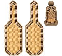 Dorccsi Coprisedile per auto con perline, 2 pezzi, 51x15, coprisedile per auto in legno lucidato e cerato, traspirante, rinfrescante e massaggiante, accessori universali per, gancio per borsa per a