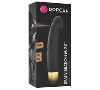 Vibratore Realistico Ricaricabile Dorcel Real Vibration M 2.0 - Nero e Oro