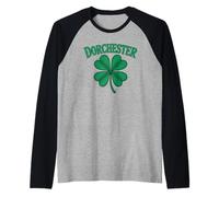 Dorchester Boston Irlanda Orgoglio Irlandese Clover Massachusetts Maglia con Maniche Raglan