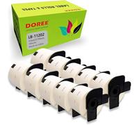 Doree 10 Rolls DK-11202 Address Labels, Compatible with Brother DK-11202, 62 x 100 mm, 300 Labels/Roll for Brother Printers QL-500,570,580,700,710W,800,810W,1100,111010NWB