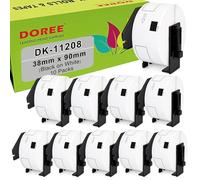 DOREE 10 Rotoli DK-11208 38 x 90mm Etichette per indirizzi 400/rotolo | 38mm x 90mm Etichetta indirizzo standard compatibili con Brother DK-11208 Nero su bianco, serie Brother QL