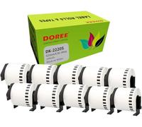 10 x DOREE DK-22205 Etichette Continue, Compatibili con Brother DK-22205,62 mm x 30,48m Rotolo di etichette, Per Stampante etichette Brother QL-500, QL-550, QL-570, QL-700, QL-800, QL-1050, QL-1100
