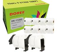 Doree 10Rotoli DK-11202 62x100mm Etichette Indirizzi 300/rotolo(2 Supporti) | 62 mm x 100 mm Etichetta di spedizione compatibili con Brother DK-11202 Nero su bianco, serie Brother QL(2 Supporti)