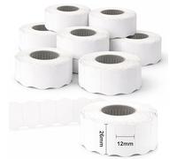 DOREE 10x etichette prezzi 26mm×12mm bordo ondulato 1400/rotolo | Etichette bianche bordo ondulato linea singola 26×12mm compatibili con Avery 1/6,1/8;Meto 626,826;BLITZ C8,C10;Tovel K6,K10