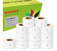 DOREE 12 rotoli 99010 S0722370 Etichette standard per indirizzi, 28x89 mm | etichette 28 mm x 89 mm compatibili con Dymo LabelWriter 400, 450, 450 Duo, 450 Turbo 4XL, 320 (130 etichette per rotolo)