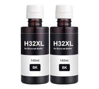 DOREE 2 Flaconi di Inchiostro Nero Compatibili con HP 32 e 32XL Smart Tank