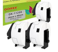 DOREE 3 Rotoli DK-11208 38 x 90mm Etichette per indirizzi 400/rotolo | 38mm x 90mm Etichetta indirizzo standard compatibili con Brother DK-11208 Nero su bianco, serie Brother QL