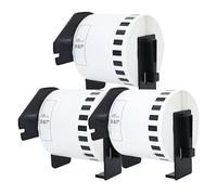 Doree 3 rotoli DK-22205 62 mm x 30,48 m etichette infinite (carta), compatibili con stampanti Brother QL