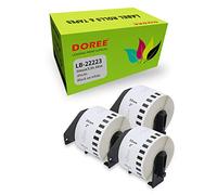DOREE 3 Rotoli DK-22223 Etichette Continue, compatibili con Brother DK-22223, 50 mm × 30,48 m etichette Adesive, Per stampanti di etichette Brother QL-500, QL-550, QL-570, QL-700, QL-800