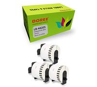 DOREE 3 Rotoli DK44205 62mm×30,48m Etichette continue rimovibili | 62 mm x 30,48 m Etichette continue rimovibili compatibili con Brother DK-44205 Nero su bianco, Brother QL-1110NWB/1100/1050