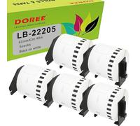 DOREE 5 Rotoli DK-22205 62mm x 30,48m Etichette Continue | 62mm x 30,48m Etichette Continue Compatibili con Brother DK-22205 nero su bianco Brother QL-700/800