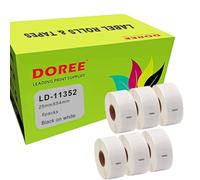 Doree 6 Rotoli Etichette Adesive 11352 S0722520(500 etichette/rotolo) | etichette 25 mm x 54 mm Nero su bianco Compatibili con dymo LabelWriter 450 Duo, 450 Turbo, 400, 330, 320, Non per 550/5XL