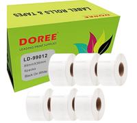 DOREE 99012(6pack) Adress-Etiketten,36mm x 89mm,kompatibel mit Dymo Labelwriter 4XL、320 、330、400、450、450 Duo、 450 Turbo