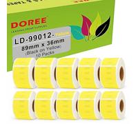DOREE 99012 S0722400 Etichette gialle per indirizzi, 36 mm x 89 mm, compatibili con stampanti Dymo Labelwriter 4XL 450 400 330 320 310 Twin Turbo Duo Seiko SLP 450 430 420 400 240 220 20 120 (10