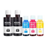 DOREE Compatible 2BK1C1Y1M Refill Ink for H-P 31 32XL Ink Cartridges, Compatible with HP Smart Tank 7305 7005 7605 Printers and H-P Smart Tank Plus Series