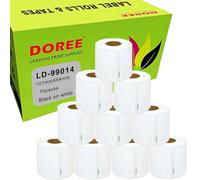 DOREE confezione da 10 etichette indirizzo 99014 S0722430, 54 x 101 mm,220 etichette per rotolo, compatibile con Dymo LabelWriter 4XL 450 400 330 320 310.