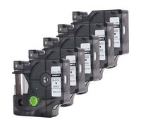 DOREE Confezione da 5 Nastri 40913 S0720680,Nastro per Etichettatrice D1 9 mm x 7 m, Nero su Bianco, Sostituzione Compatibile con Dymo LabelManager 200, 210D,220P,260D,300,350,360D,400,450,450D