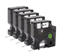 DOREE Confezione da 5 Nastri Compatibili 45803 S0720830, 19 mm x 7 m, Sostituzione per Nastro DYMO D1, Nero su Bianco, Compatibile con Dymo LabelManager 300, LM350, LM360D, LM420P, LM450, LM450D