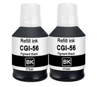 DOREE - Inchiostro compatibile GI-56 (2 flaconi di nero pigmentato da 175 ml), completamente compatibile con stampanti Canon MAXIFY GX7050, GX6050, GX5050, GX4050 e GX3050.