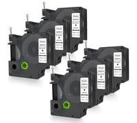 DOREE Lot de 6 rubans 45013 12 mm x 7 m noir sur blanc, compatibles avec Dymo D1 s0727530 plastique,étiquettes 45013 compatible avec Dymo LabelManager 160 210D 280 360D 420P