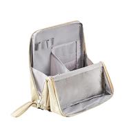 Doresty Makeup Bag,Doresty Stand Up Makeup Bags,Large Capacity Oxford Cloth Vertical Organizer,for Women,Compartments (Beige)