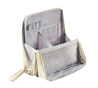 Doresty Makeup Bag, Doresty Standing Makeup Bag Portable, Large Capacity, Oxford Cloth Standing Cosmetic Bags (Beige,#1)