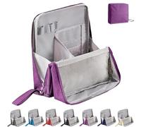 Doresty Makeup Bag, Doresty Standing Makeup Bag, Portable Large Capacity with Multiple Compartments, Portable Toiletry Bags for Women and Men (Purple)