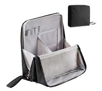Doresty Makeup Bag,Multi-Purpose Large Capacity Oxford Cloth Standing Makeup Bag, Waterproof Portable Vertical Makeup Bags, with Compartments Travel Home Use (Black)