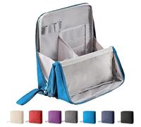 Doresty Makeup Bag, Multi-purpose Large Capacity Oxford Cloth Standing Makeup Bag, Waterproof Vertical Office Desktop Storage Bags, Portable Toiletry Bags for Women and Men-Large Capacity (blue-b)