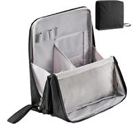 Doresty Makeup Bag, Multi-purpose Large Capacity Oxford Cloth Standing,Relevanton Standing Makeup Bag, Portable,Waterproof Cosmetic Bag with Compartments for Travel Home Use (black)