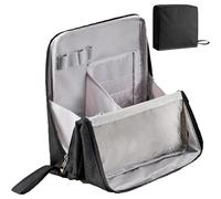 Doresty Makeup Bag - Portable & Waterproof Large Capacity Standing Organizer with Compartments, Multi-Purpose Oxford Cloth Toiletry Bag for Travel & Home Use (Black)