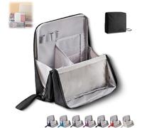 Doresty Makeup Bag, Standing Makeup Bag, Multi-Purpose Large Capacity Cosmetic Organizer, Portable Traveler Make-up Bags, with Compartments Travel Home Women Use (Black)