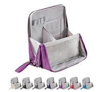Doresty Makeup Bag, Standing Makeup Bag - Portable, Multi-Purpose Large Capacity Oxford Cloth Standing Makeupbag, Large Capacity Cosmetic Bags for Women, with Room for Brushes and Mirror (Purple)