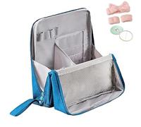 Doresty Makeup Bag, Standing Makeup Bag Portatile, Grande Capacità, Borsa per il Trucco Multiuso in Tessuto Oxford, Borsa per Articoli da Toeletta e Portaoggetti per Cancelleria (Blue)