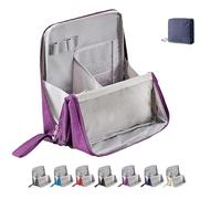 Doresty Makeup Bag, Standing Makeup Bag, Vertical Large Opening Waterproof Multifunctional Make up Bags, Portable, Large Capacity with Compartments, Travel-Friendly (PURPLE)
