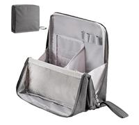 Doresty Standing Up Makeup Bag Portatile Large Capacity, Multi-Purpose Oxford Cloth Makeup Organizer, Waterproof Toiletry Bag with Compartments, grigio, Borsa da trucco in piedi