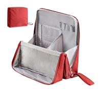 Doresty Standing Up Makeup Bag Portatile Large Capacity, Multi-Purpose Oxford Cloth Makeup Organizer, Waterproof Toiletry Bag with Compartments, rosso, Borsa da trucco in piedi