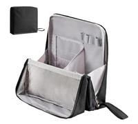 Doresty Standing Up Makeup Bag Portatile Large Capacity, Multi-Purpose Oxford Cloth Makeup Organizer, Waterproof Toiletry Bag with Compartments, Nero , Borsa da trucco in piedi