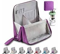 Doresty - Trousse per il trucco, portatile, grande capacità, con specchio, impermeabile, in tessuto Oxford, organizer per cosmetici con scomparti per donne e ragazze con detergente per pennelli da