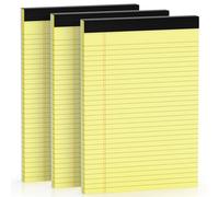DORFAS Blocco note a righe larghe 21,6 x 29,8 cm, confezione da 3 blocchetti a righe, carta gialla Canany 9,5 kg, blocco note giallo, 30 fogli per blocco appunti